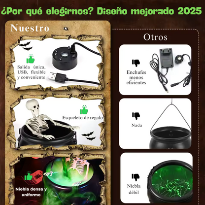 Caldero Mágico Halloween con Luz LED y Niebla™